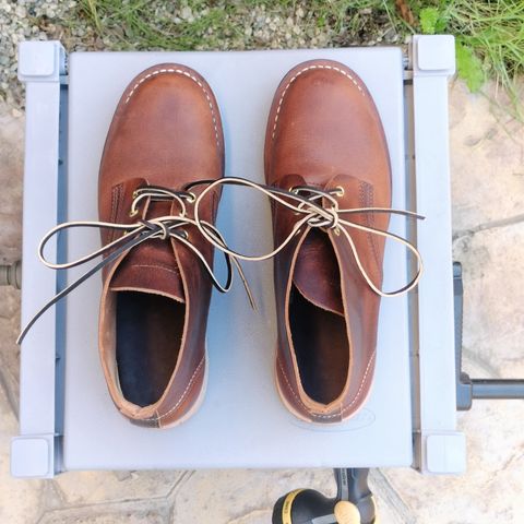 Photo by StuntTriple on December 29, 2025 of the Nicks Chukka in Horween Italian Brown Cypress.