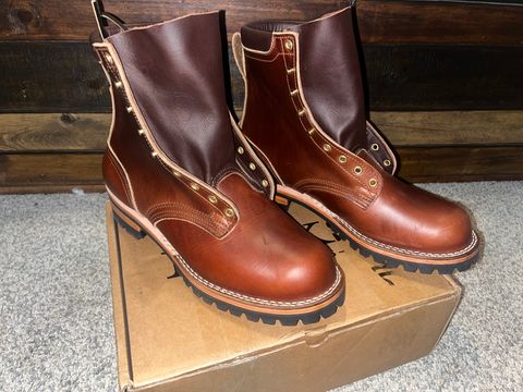 Photo by grimmnir on June 21, 2024 of the Nicks Lace Up Heritage in 64 Brown Double Shot.