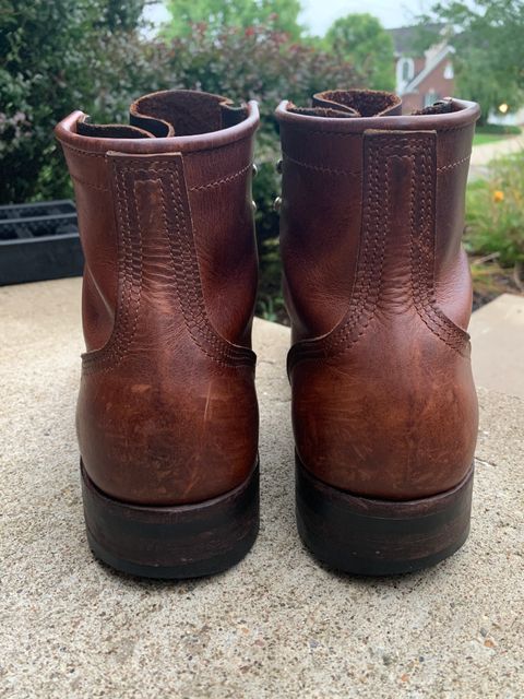 Photo by RTRSnk004 on August 9, 2024 of the Nicks x Unsung House MTO in Horween Italian Brown Cypress.
