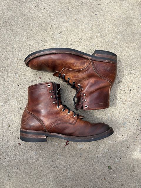 Photo by RTRSnk004 on May 25, 2025 of the Nicks x Unsung House MTO in Horween Italian Brown Cypress.