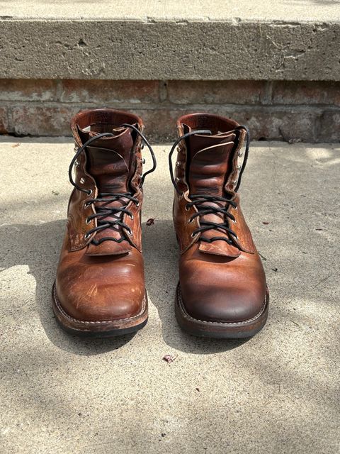 Photo by RTRSnk004 on May 25, 2025 of the Nicks x Unsung House MTO in Horween Italian Brown Cypress.