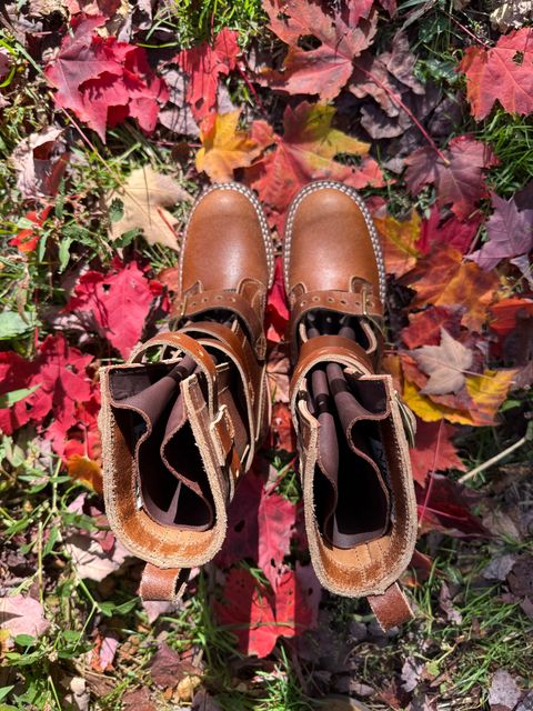 Photo by jbiondo on October 1, 2025 of the Nicks TankerPro in Horween Ember Waxed Flesh.