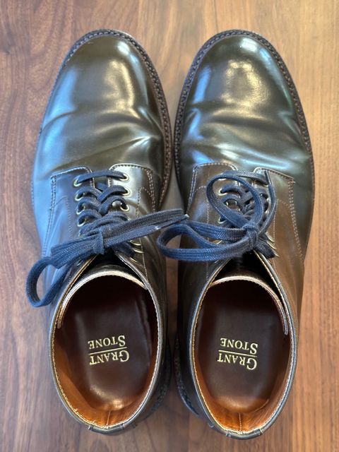 Photo by bootguy on February 4, 2025 of the Grant Stone Edward Boot in Horween Maduro Shell Cordovan.