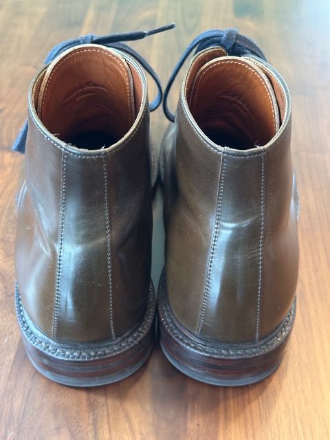 Photo by bootguy on March 5, 2025 of the Grant Stone Edward Boot in Horween Maduro Shell Cordovan.