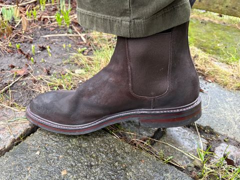 Photo by JSD on February 28, 2026 of the Crockett & Jones Chelsea 11 in Dark Brown Roughout Suede.