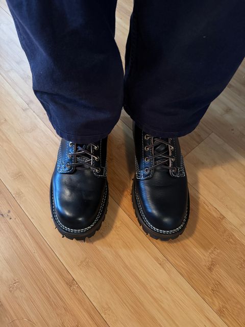 Photo by KaniThunder on February 10, 2026 of the Wesco Warren Boot in Horween Black Chromexcel Horsehide.
