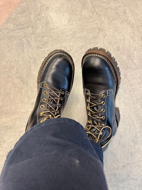 Photo by KaniThunder on February 20, 2026 of the Wesco Warren Boot in Horween Black Chromexcel Horsehide.