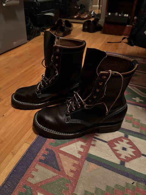 Photo by KaniThunder on February 21, 2026 of the Wesco Warren Boot in Horween Black Chromexcel Horsehide.