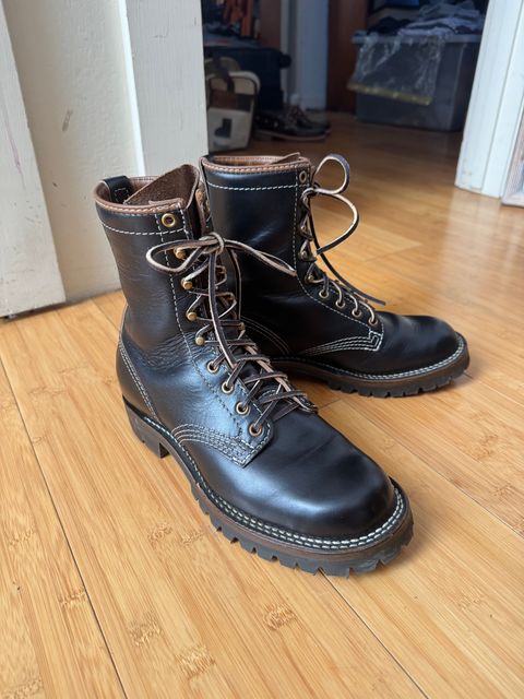 Photo by KaniThunder on February 28, 2026 of the Wesco Warren Boot in Horween Black Chromexcel Horsehide.