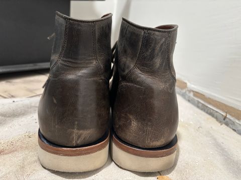 Photo by j03_gr1nd on December 5, 2024 of the Grant Stone Garrison Boot in teton waxy stag from gallun tannery.