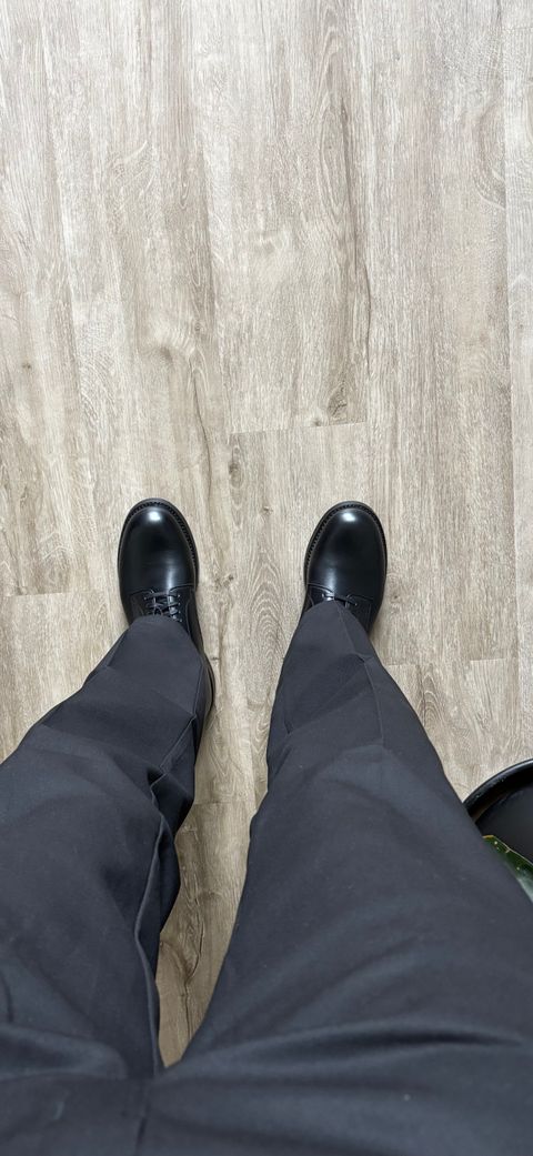 Photo by Skinnylegend on April 20, 2026 of the John Lofgren USN Low Quarter Shoes in Black French Calfskin.