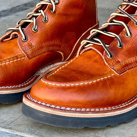 Photo by iggyskier on April 18, 2026 of the Nicks Moc Toe in Wickett & Craig Tobacco Double Stuffed.