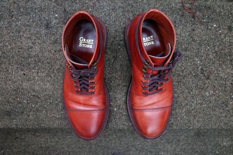 Photo by jct on January 2, 2026 of the Grant Stone Cap Toe Boot in D'Annonay British Tan Calf.