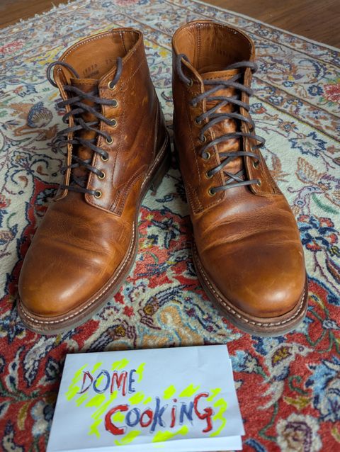 Photo by pilechko on November 3, 2025 of the Caswell Boot Company Lisbon in C.F. Stead Caramel Classic Oiled Shoulder.