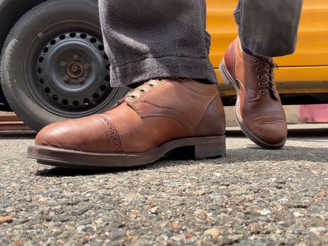 Photo by Heyoqa on July 13, 2026 of the Viberg 145 Oxford in Horween Dark Rubber Dublin Workshoe Horsebutt.