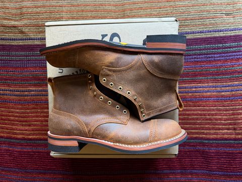 Photo by bootheel on February 17, 2026 of the Nicks MTO in C.F. Stead Wheatbuck Waxy Commander Suede.