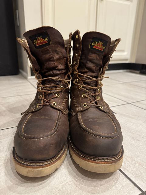 Photo by thwompd on March 2, 2025 of the Thorogood American Heritage 8" Moc Toe in Seidel Trail Crazy Horse.