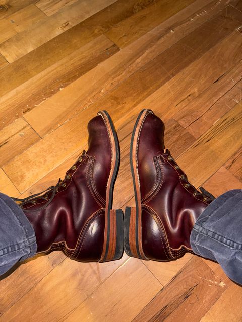 Photo by AFrat on October 12, 2025 of the Nicks MTO in Wickett & Craig Burgundy Double Stuffed.