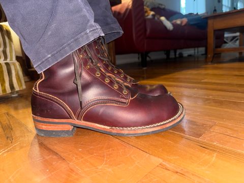 Photo by AFrat on October 12, 2025 of the Nicks MTO in Wickett & Craig Burgundy Double Stuffed.