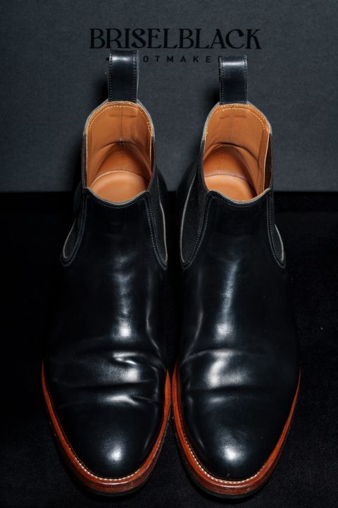 Photo by TToma on April 5, 2026 of the Briselblack The Seventh Chelsea Boot in Shinki Black Shell Cordovan.