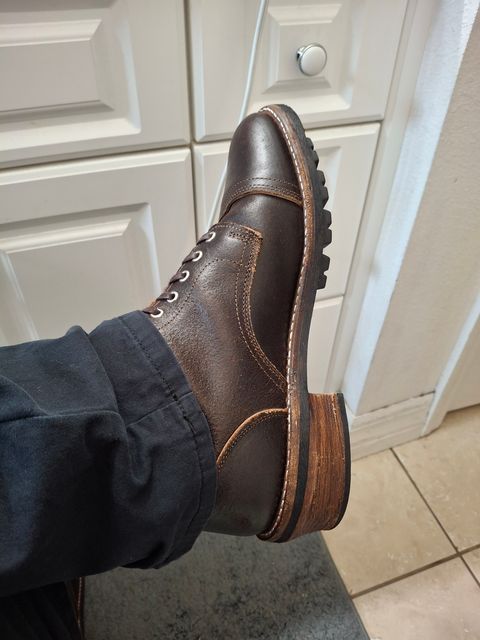 Photo by precision_arc_welding on June 5, 2026 of the Thursday Logger in Horween Waxed Cacao.