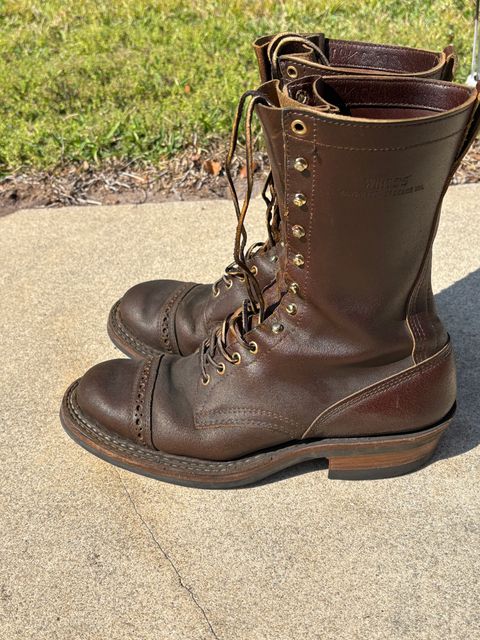 Photo by Wabash_King on February 5, 2025 of the White's Farmer/Rancher in Horween Cinnamon Waxed Flesh.