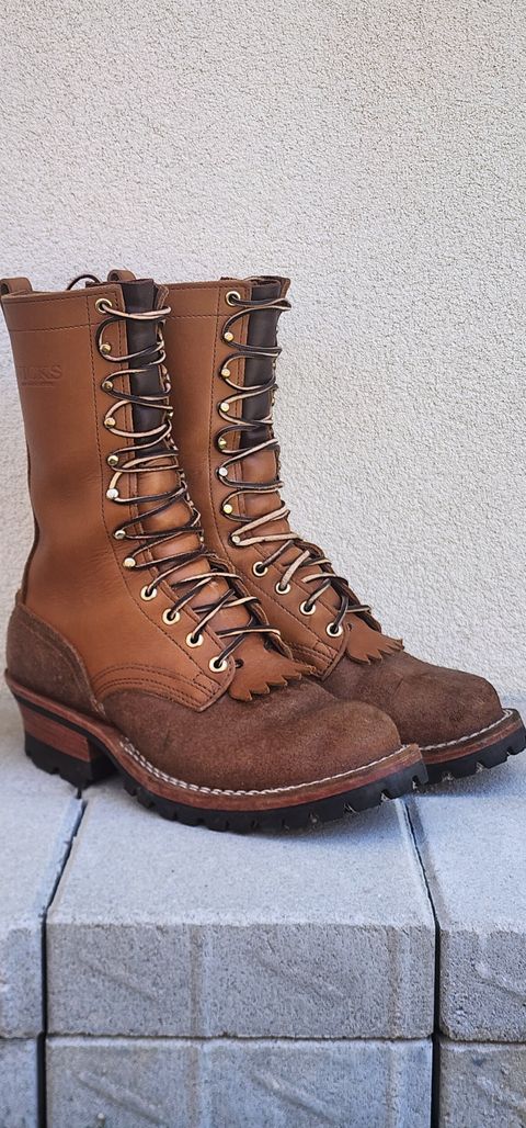 Photo by Rudey on January 6, 2025 of the Nicks DomePro in Seidel 1964 Tan Roughout & Seidel 1964 Tan.