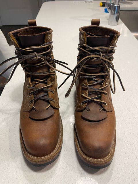 Photo by indigo_flame on September 12, 2024 of the Nicks Robert in Horween Orange Predator.