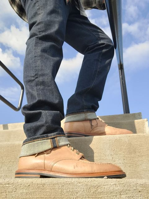 Photo by dizzle_6 on October 6, 2024 of the Grant Stone Ottawa Boot in Incas Natural Kangaroo.