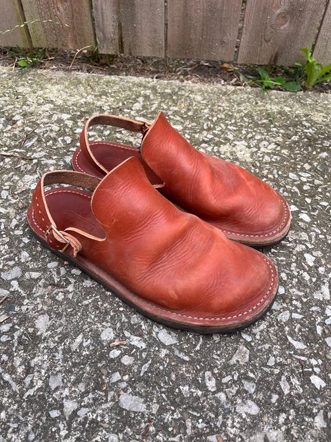 Photo by prichardson on July 26, 2026 of the Hardworking Phil Dam Stomper in Horween Unknown.