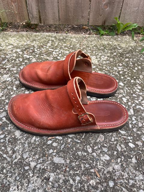 Photo by prichardson on July 26, 2026 of the Hardworking Phil Dam Stomper in Horween Unknown.