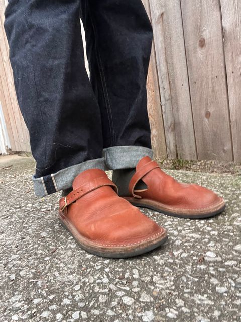 Photo by prichardson on July 26, 2026 of the Hardworking Phil Dam Stomper in Horween Unknown.