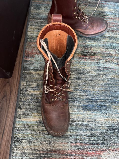 Photo by potatopotato on January 17, 2026 of the JK Boots Superduty in Seidel Redwood Oil Tan & Seidel Redwood Oil Tan Roughout.