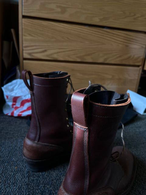 Photo by potatopotato on December 15, 2025 of the JK Boots Superduty in Seidel Redwood Oil Tan & Seidel Redwood Oil Tan Roughout.