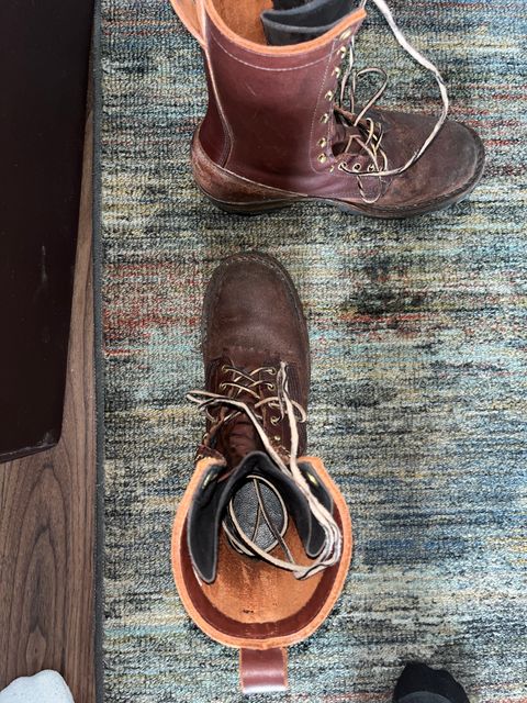 Photo by potatopotato on January 17, 2026 of the JK Boots Superduty in Seidel Redwood Oil Tan & Seidel Redwood Oil Tan Roughout.