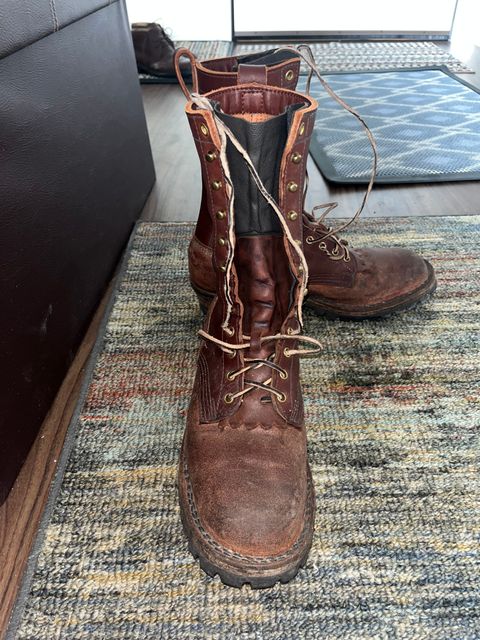 Photo by potatopotato on January 17, 2026 of the JK Boots Superduty in Seidel Redwood Oil Tan & Seidel Redwood Oil Tan Roughout.