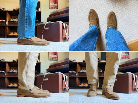 Photo by moznme on July 14, 2026 of the Meermin Unlined Penny Loafer in C.F. Stead Atacama Rapello Calf Suede.