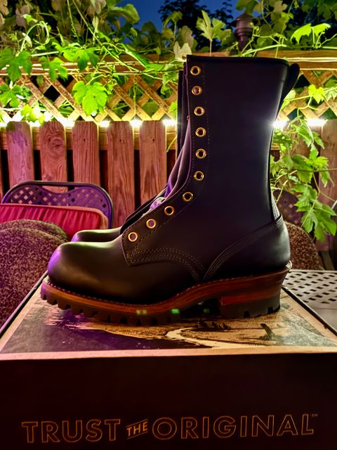 Photo by Vic on July 25, 2026 of the White's Buckin Special Logger in Seidel Black Oil Tan.