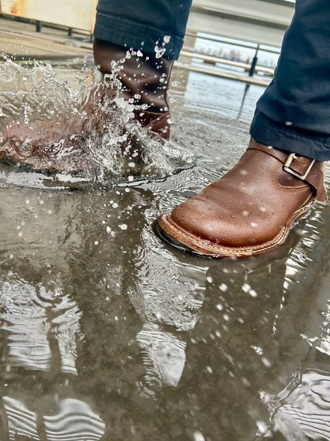 Photo by Vic on May 21, 2026 of the White's Nomad Engineer Boots in Horween Cinnamon Waxed Flesh.