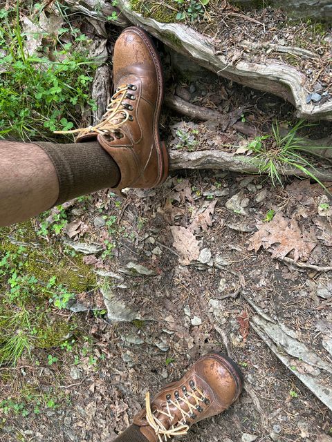 Photo by Vic on May 28, 2026 of the Blkbrd Shoemaker Bulwark Trek Boot in Horween Natural Chromepak.