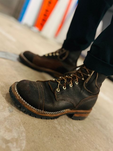 Photo by Vic on April 29, 2026 of the Nicks X Rose Anvil ND1 in Horween Black Waxed Flesh.