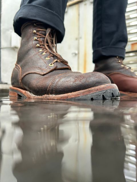 Photo by Vic on April 30, 2026 of the Nicks X Rose Anvil ND1 in Horween Black Waxed Flesh.
