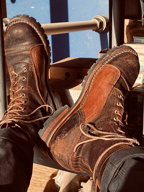 Photo by Vic on July 11, 2026 of the Nicks X Rose Anvil ND1 in Horween Black Waxed Flesh.