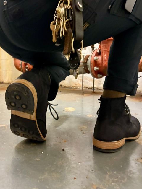Photo by Vic on July 13, 2026 of the Goral Bradwell WW1 Replica in C.F. Stead Black Waxy Commander Suede.