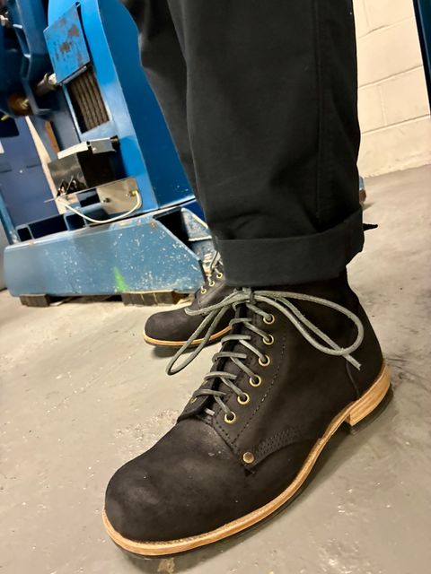Photo by Vic on July 13, 2026 of the Goral Bradwell WW1 Replica in C.F. Stead Black Waxy Commander Suede.