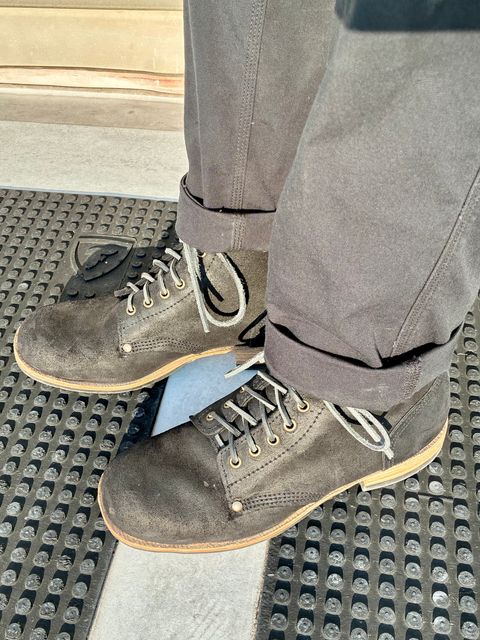 Photo by Vic on July 13, 2026 of the Goral Bradwell WW1 Replica in C.F. Stead Black Waxy Commander Suede.
