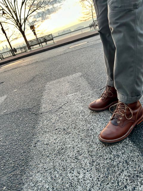 Photo by Vic on March 21, 2026 of the Nicks Falcon in Horween Orange Predator.