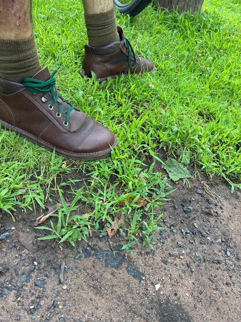 Photo by Vic on July 4, 2026 of the Jim Green African Ranger Barefoot Boot in African Buffalo Skin.