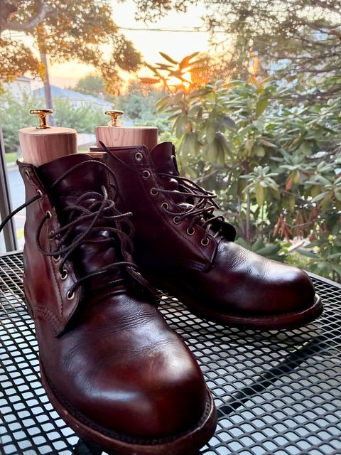 Photo by Vic on July 13, 2026 of the L.L.Bean X Chippewa Custom Model in Burgundy.