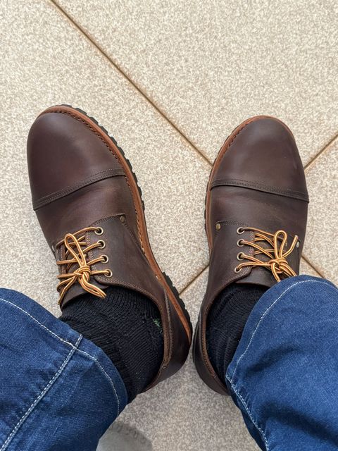 Photo by venturz on May 18, 2026 of the Craft & Glory Marshal Shoes in Full Grain Waxed Water Buffalo.